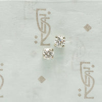 .22tcw vintage diamonds in new 14k white gold recycled stud setings
