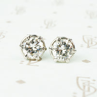 The 1 carat Vintage Platinum Diamond Studs