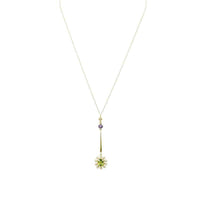 Suffragette Pendant Amethyst Peridot and Pearls circa 1910