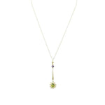 Suffragette Pendant Amethyst Peridot and Pearls circa 1910