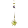 Suffragette Pendant Amethyst Peridot and Pearls circa 1910