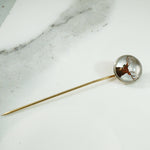 Reverse Carved and Painted Crystal Stick Pin