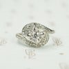 Mid Century Swirl Diamond Wedding Set