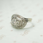 Mid Century Swirl Diamond Wedding Set