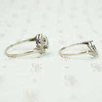 Mid Century Swirl Diamond Wedding Set