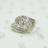 Mid Century Swirl Diamond Wedding Set