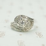 Mid Century Swirl Diamond Wedding Set