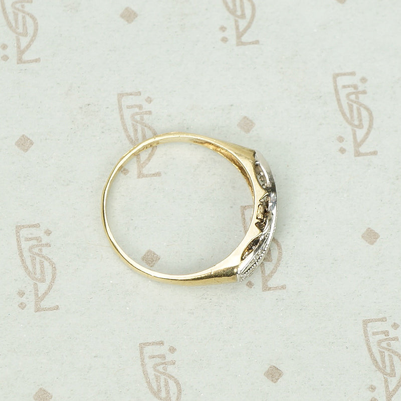 Classic Vintage Two Tone Gold Band With a Twist