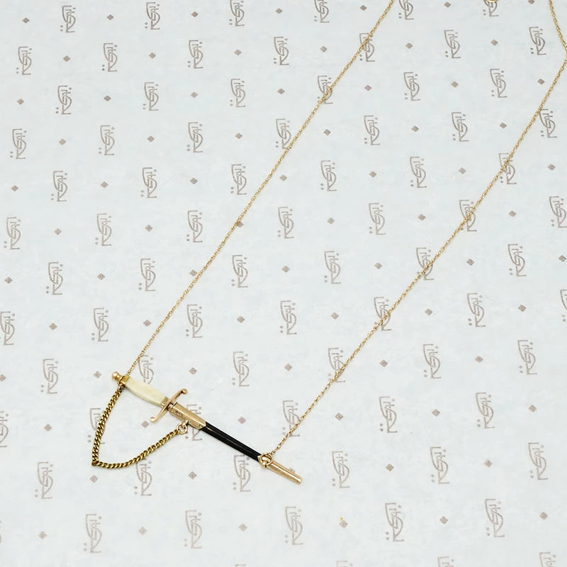 Vintage Gold Sword Necklace