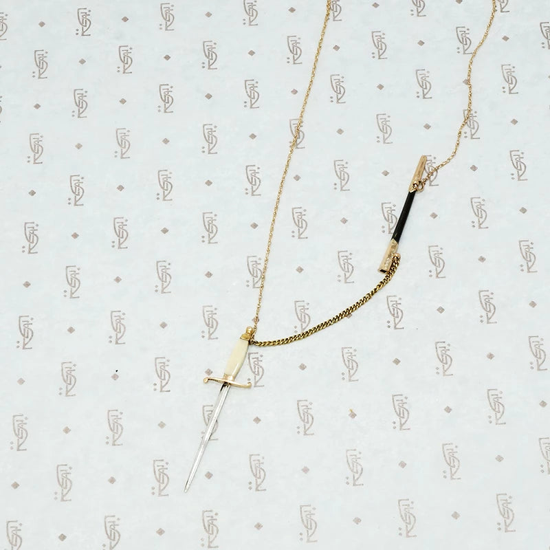 Vintage Gold Sword Necklace