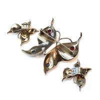 1940's signed Trifari Sterling Butterfly Brooch & Earrings by Alfred Philippe