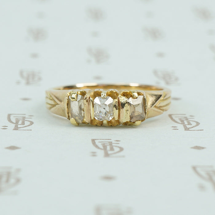 table cut diamond band
