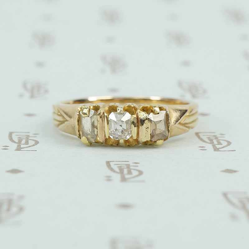 table cut diamond band