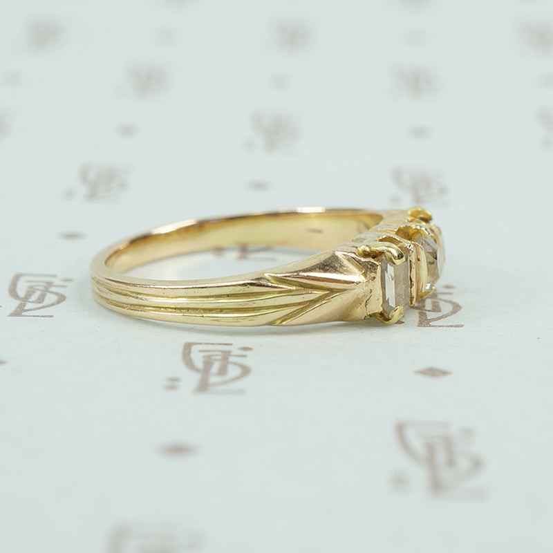 table cut diamond band