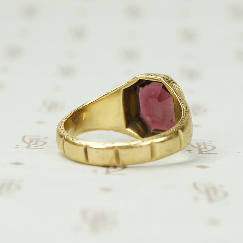 The 18k Georgian Table Cut Garnet Ring
