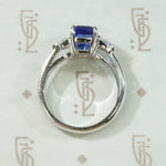 Vintage Tanzanite and Diamond Ring