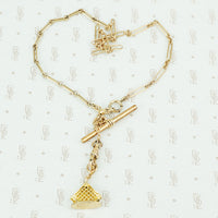 paperclip chain necklace with t-bar and watch hook swivel with fob