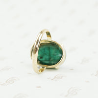 back of teal cabochon tourmaline ring