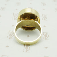 Mid Century Tigers Eye Ring in Bold Gold