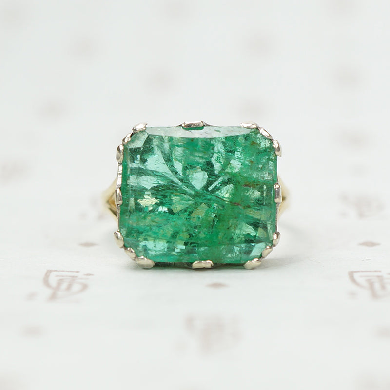 The Antique Table Cut Emerald Ring