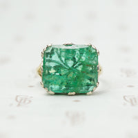 The Antique Table Cut Emerald Ring