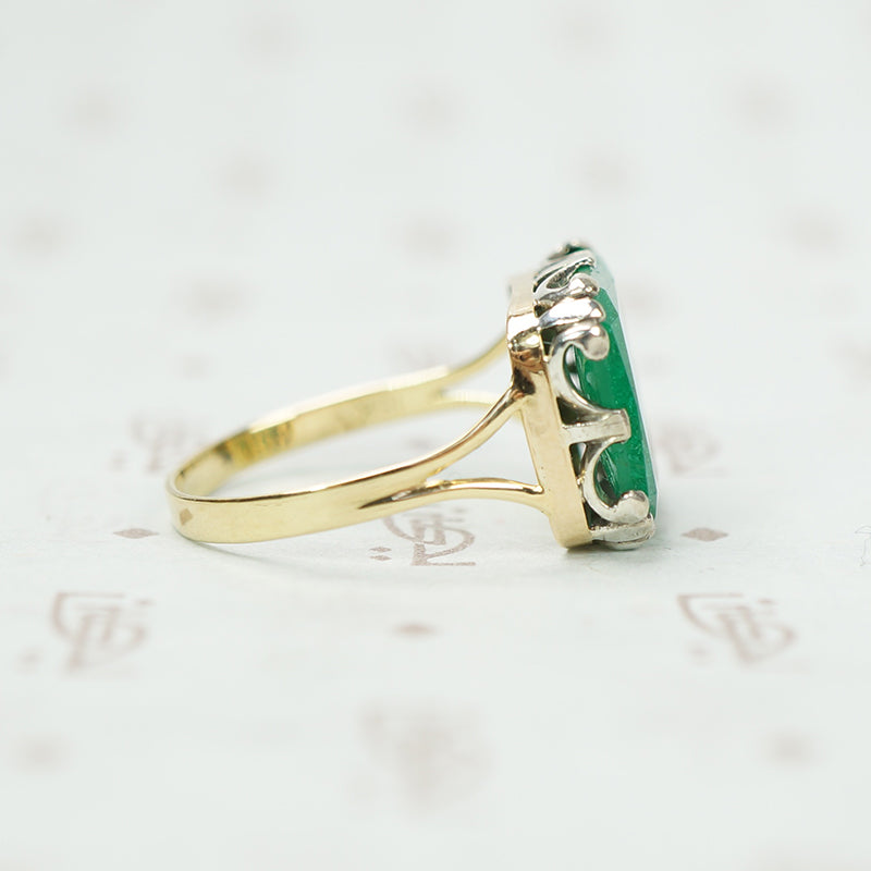 The Antique Table Cut Emerald Ring