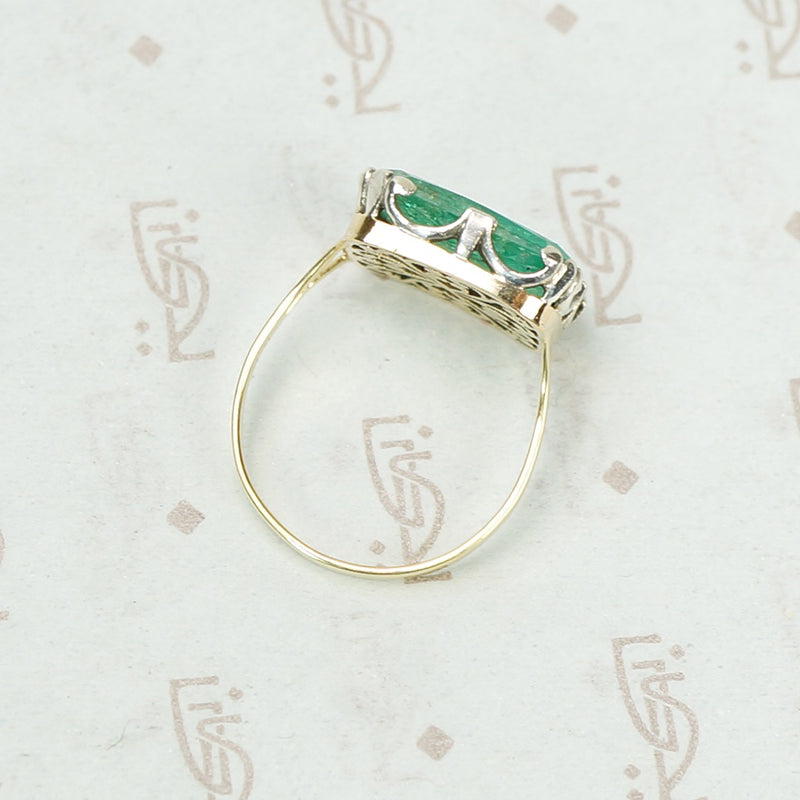 The Antique Table Cut Emerald Ring