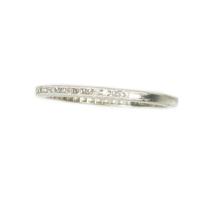 Vintage Channel Set Diamond Platinum Band
