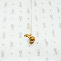 14k tiger pendant on amethyst ball back view