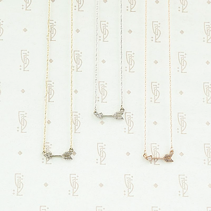 Tiny Arrow Necklace in Recycled Gold by 720