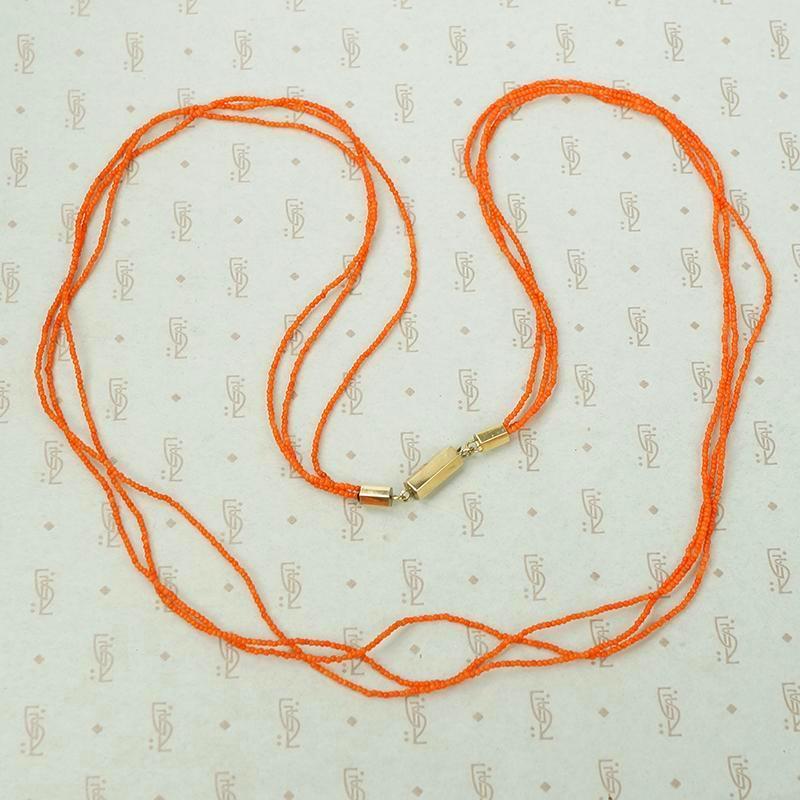 Delicate Three Strand Antique Organic Bead Necklace