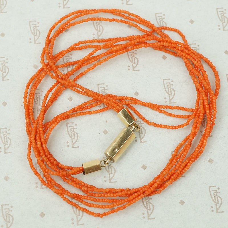 Delicate Three Strand Antique Organic Bead Necklace