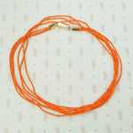 Delicate Three Strand Antique Organic Bead Necklace