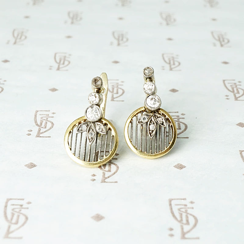 Darling Edwardian Diamond Dangle Earrings