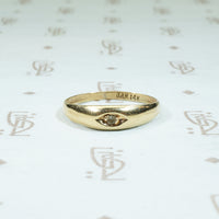 14k yellow gold tiny diamond vintage band