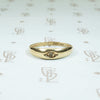 14k yellow gold tiny diamond vintage band