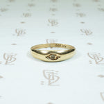14k yellow gold tiny diamond vintage band