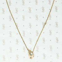 tiny 15ct heart lock necklace