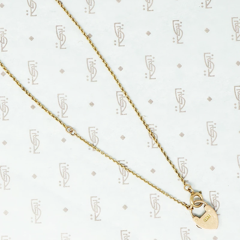 tiny 15ct heart lock necklace reverse