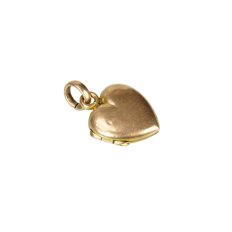 Vintage Rose Gold Heart Locket - Gem Set Love
