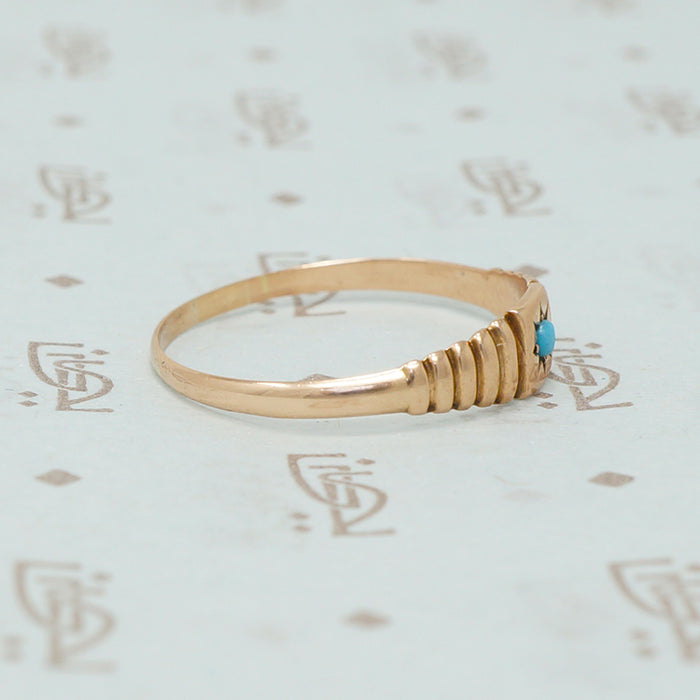rose gold band with turquoise side