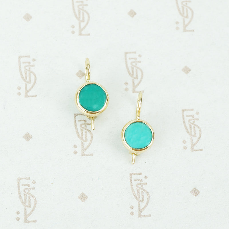 recycled gold and vintage turquoise earrings