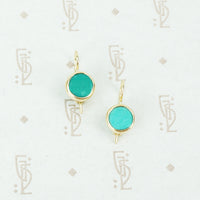 recycled gold and vintage turquoise earrings