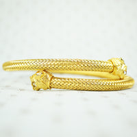 Fabulous Vintage Gold Tone Woven Torque