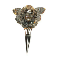 Beautifully Carved Victorian Tortoise Shell Cherub & Urn Brooch