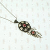 Antique Pink Tourmaline and Pearl Necklace