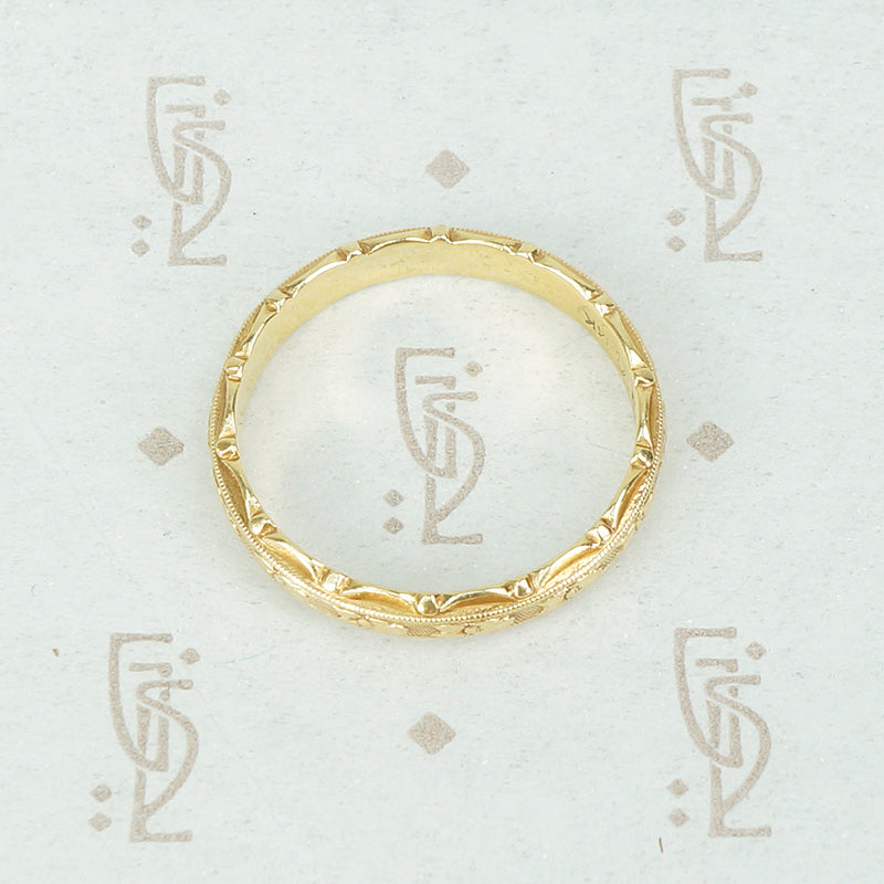 Vintage Yellow Gold Orange Blossom Band