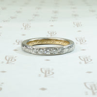 Traub Engraved Platinum Diamond Band c.1915