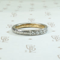 Traub Engraved Platinum Diamond Band c.1915
