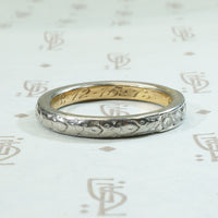 Traub Engraved Platinum Diamond Band c.1915